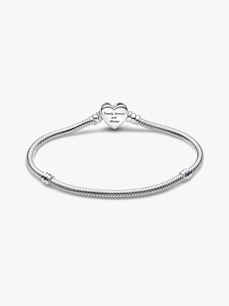 Bracelet Maille Serpent Fermoir Cœur de l’Infini Rose Scintillant