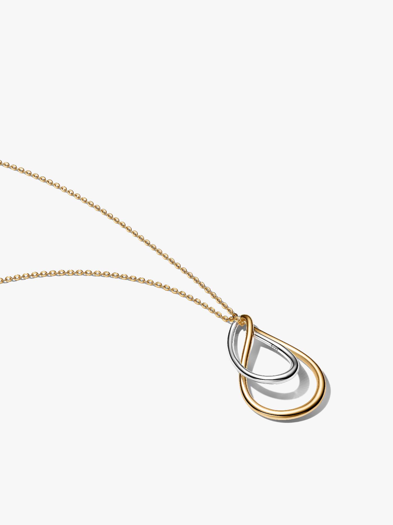 Collier avec Pendentif Double Bimatière