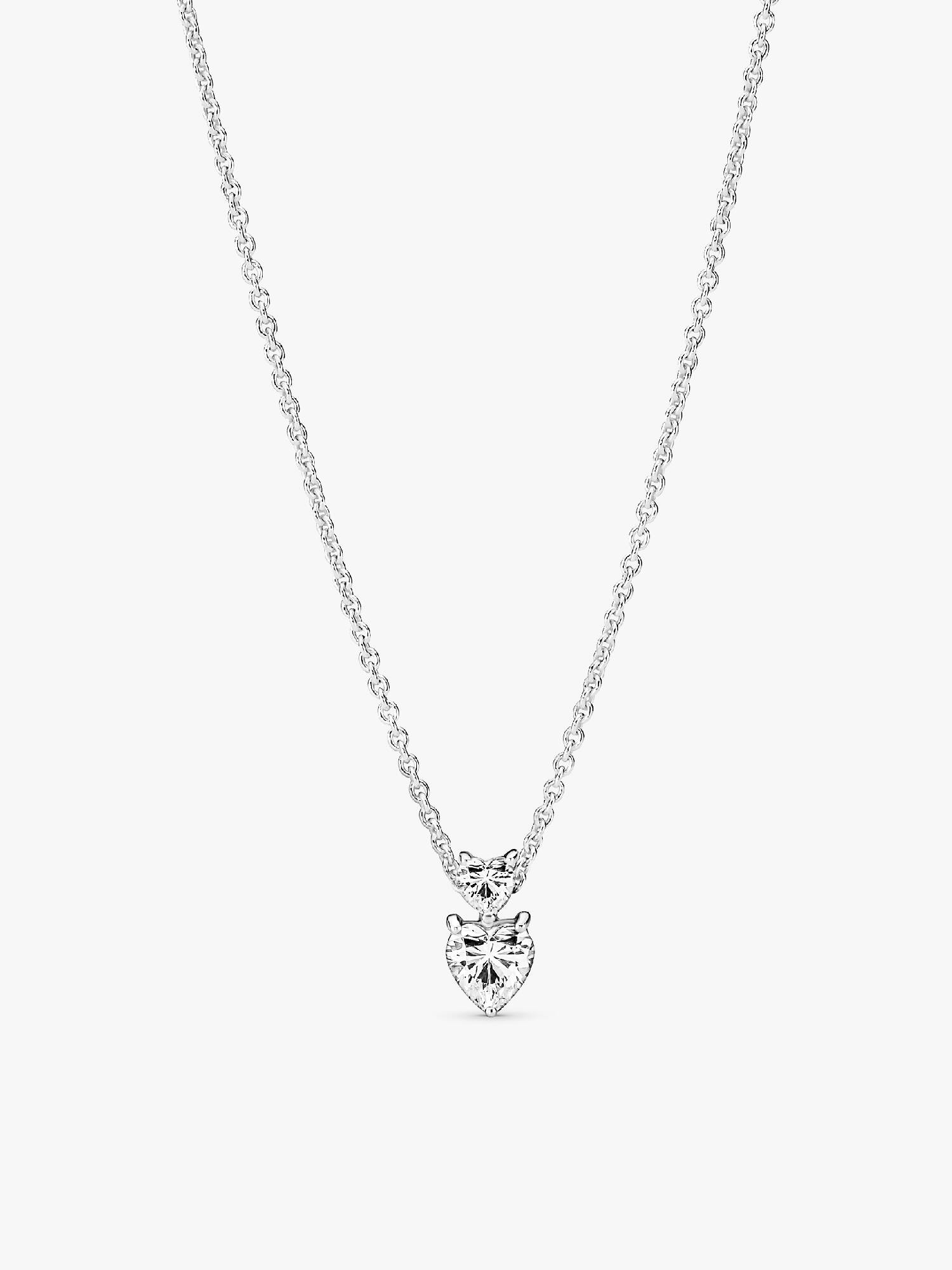 Collier Pendentif Cœur Double Scintillant