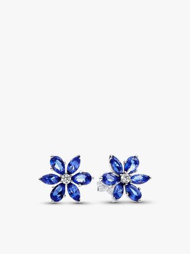 Parure Bague, Collier et Clous d'Oreilles Herbier Bleu Scintillant
