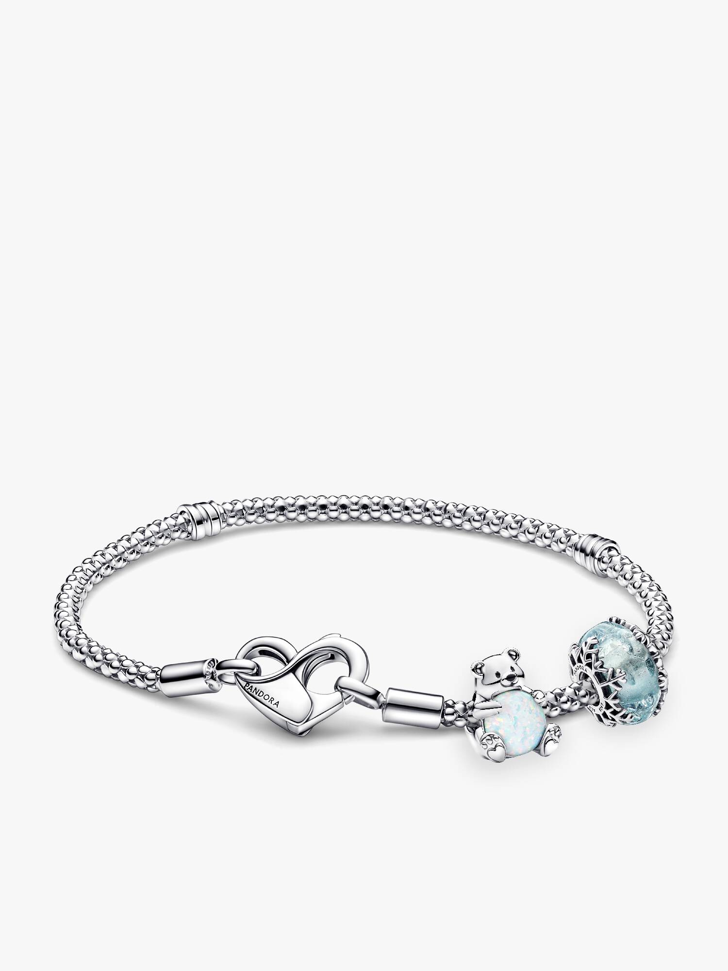 Bracelet Composé Murano Flocon de Neige & Ours Polaire