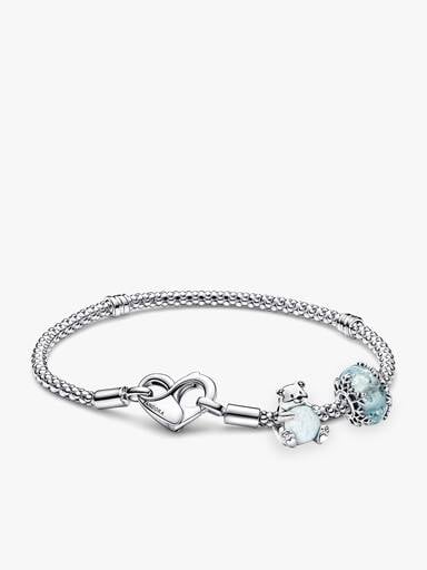 Bracelet Composé Murano Flocon de Neige & Ours Polaire