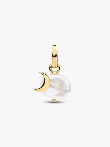 Charm Pendant Nuage et Perle de Culture d’Eau Douce Traitée Baroque Doré