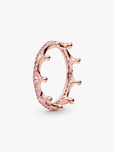 Bague Couronne Scintillante Rose