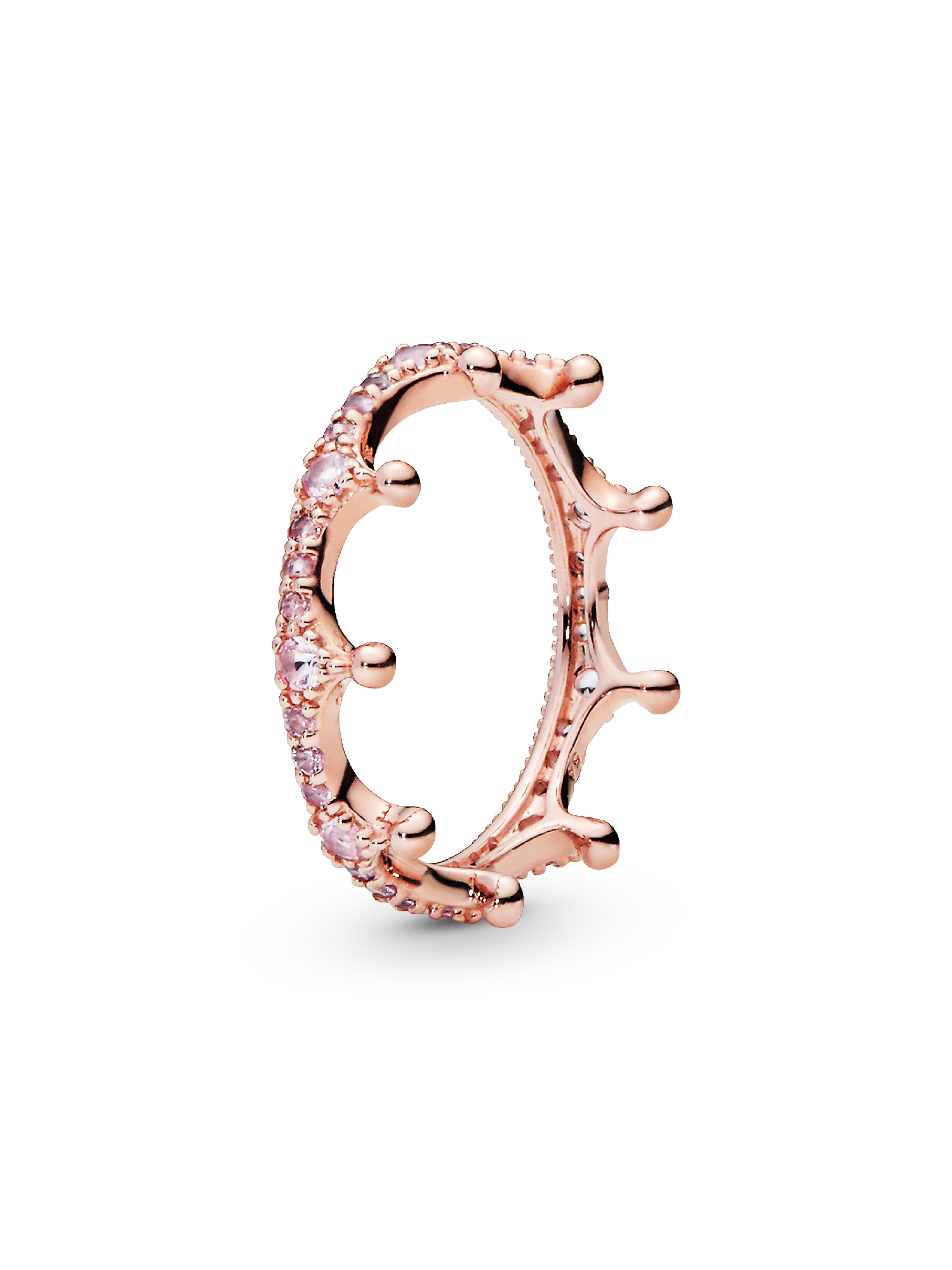 Bague Couronne Scintillante Rose