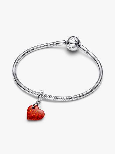 Charm Pendant Cœur Rouge Opalescent
