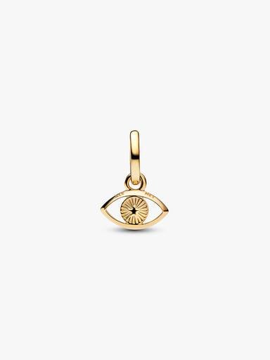 Mini Charm Pendant Œil Porte-Bonheur Bleu Doré