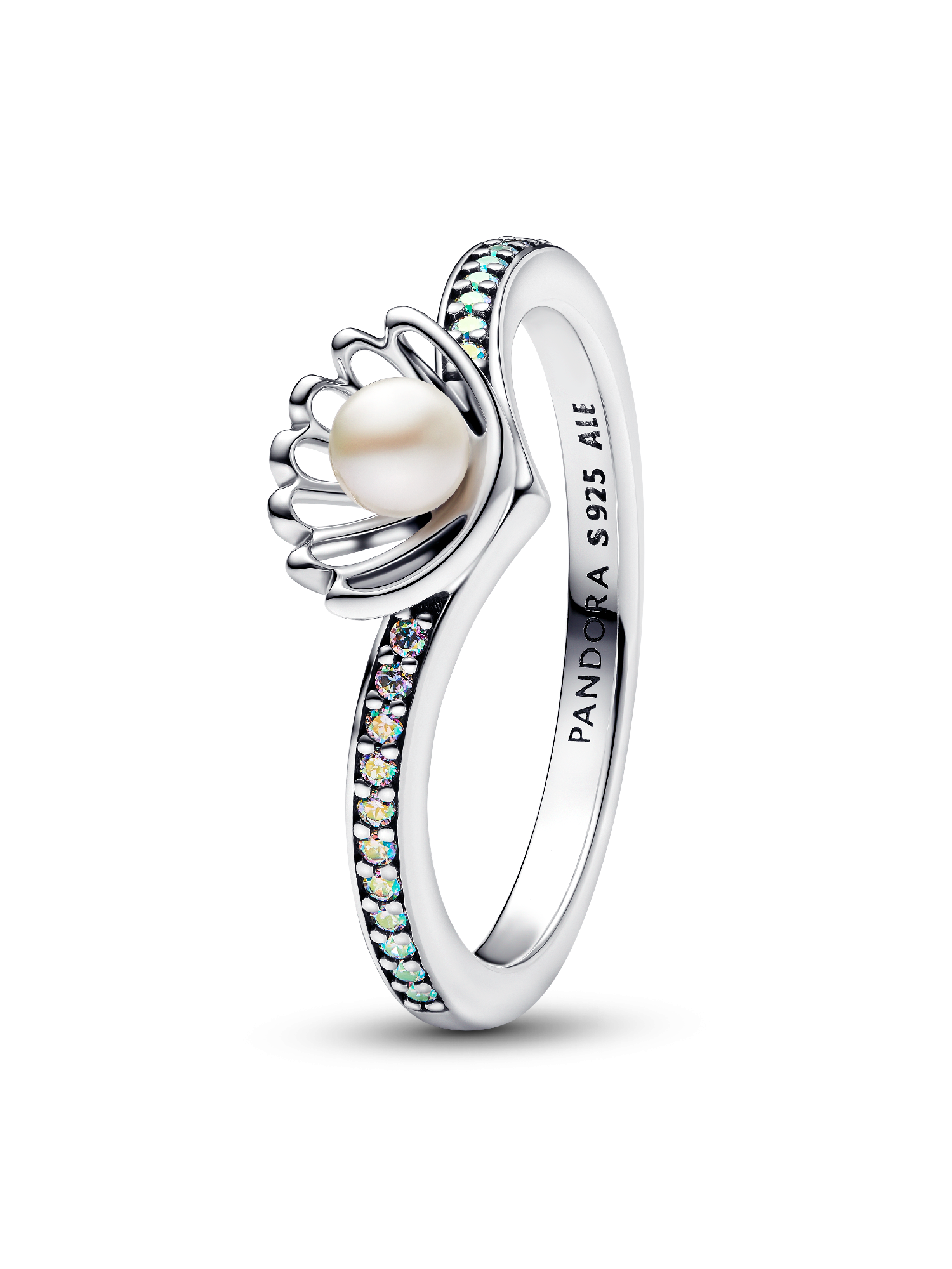 Bague Perle de Culture d’Eau Douce Traitée Princesse Disney Ariel Coquillage
