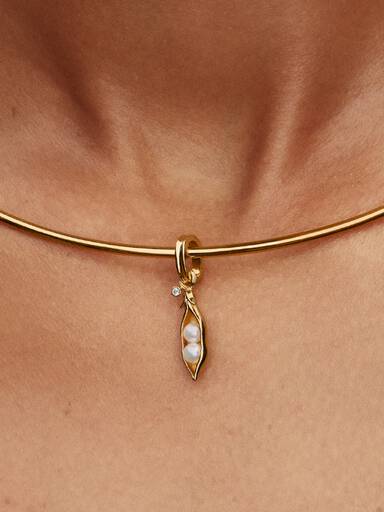 Charm Pendant Perles de Culture d'Eau Douce Traitées Baroques