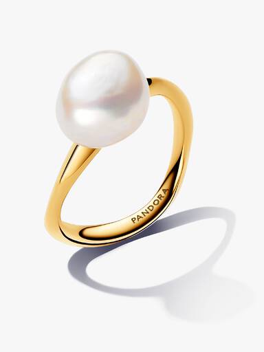 Bague Perle de Culture d'Eau Douce Traitée Baroque
