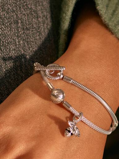 Bracelet Maille Serpent Fermoir en T Pandora Moments