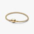Bracelet Maille Tissée Scintillant Fermoir Cœur Doré Bracelet Maille Tissée Scintillant Fermoir Cœur Doré
