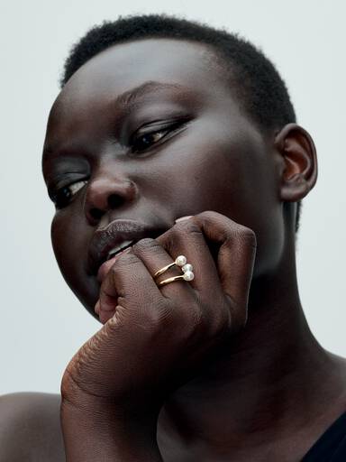 Bague Ouverte Perle de Culture d'Eau Douce Traitée