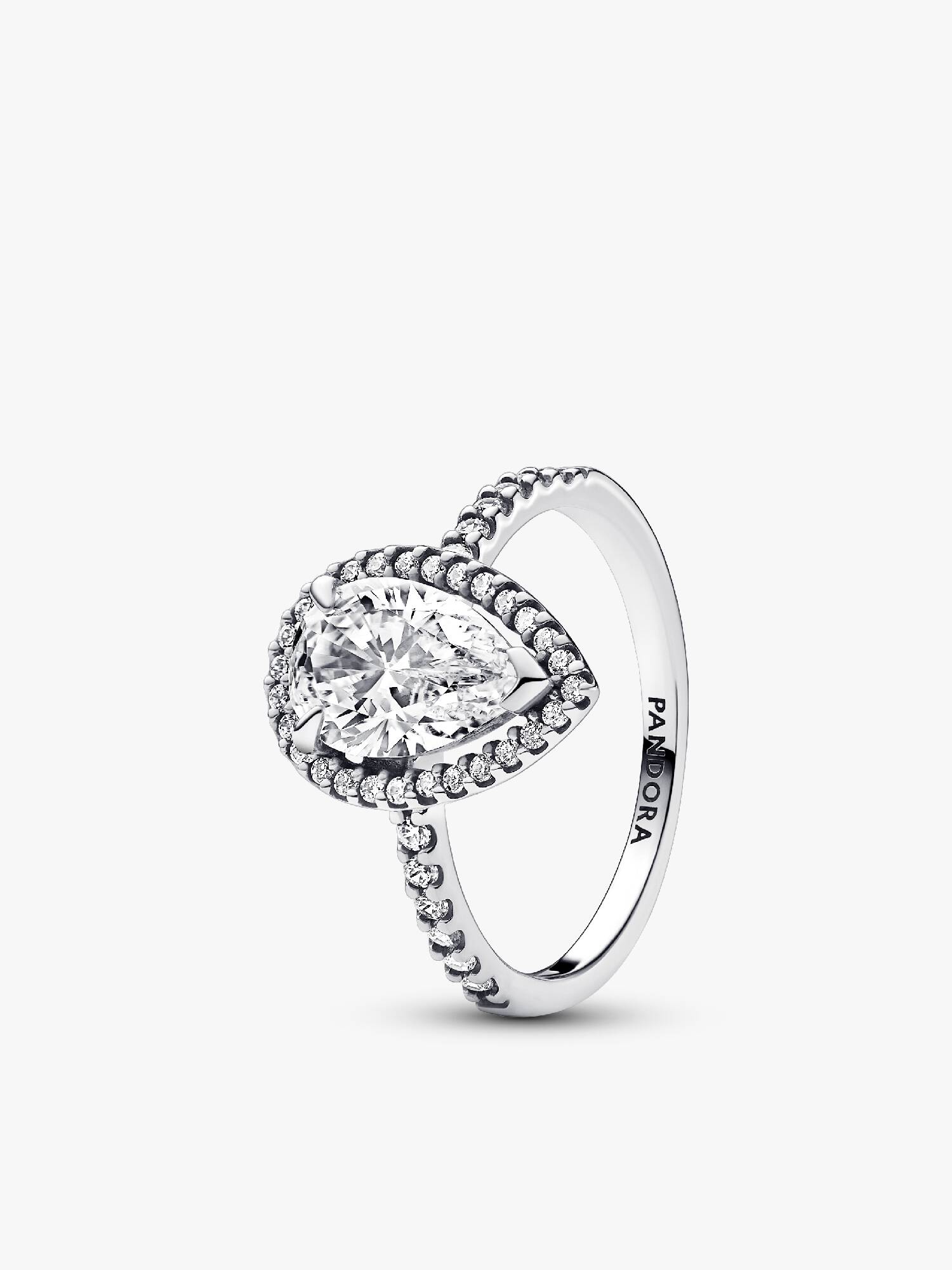 Bague Halo Poire Scintillante