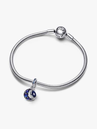 Charm Pendant Rotatif Lune Scintillante