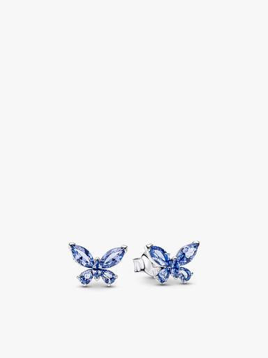 Parure Collier, Boucles d'Oreilles & Bague Papillon Bleu