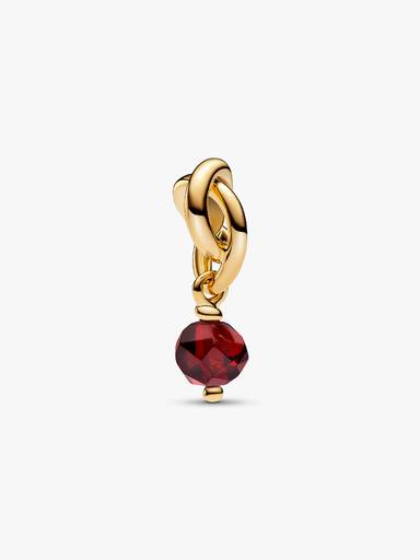 Charm Pendant Cercle de l'Éternité Rouge Facetté