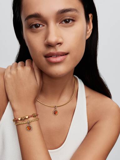 Charm Pendant Soleil et Tourbillons Bimatière