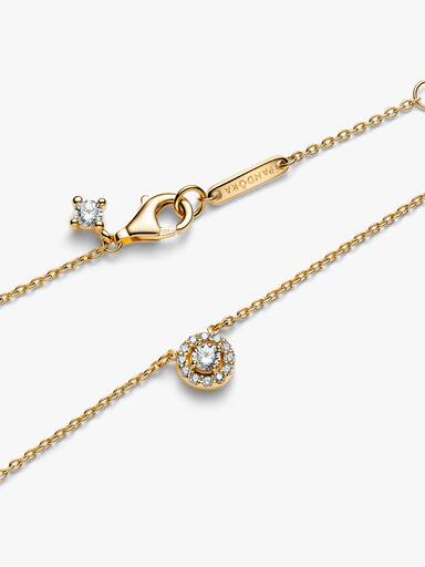 Collier à Pendentif Halo Pavé Rond