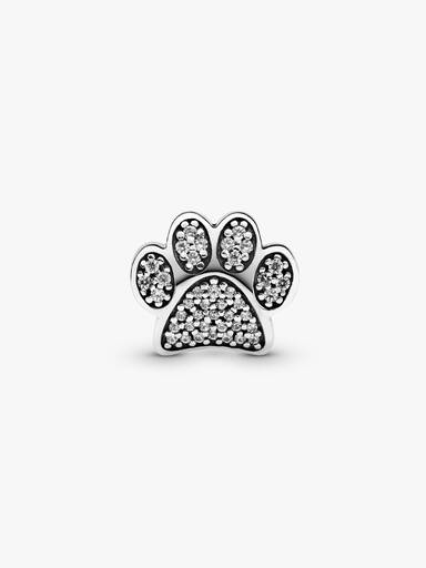 Charm Empreinte de Patte Scintillant