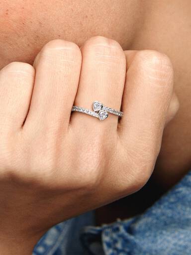 Bague Deux Cœurs Scintillants