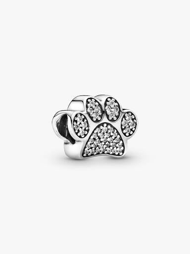 Charm Empreinte de Patte Scintillant