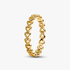 Bague Couronne de Cœurs Dorée Bague Couronne de Cœurs Dorée