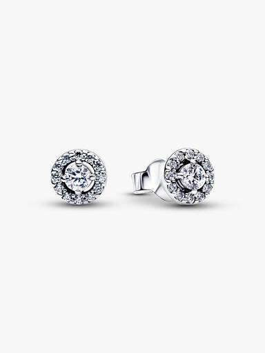Clous d'Oreilles Halo Pavé Rond