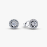 Clous d'Oreilles Halo Pavé Rond Clous d'Oreilles Halo Pavé Rond