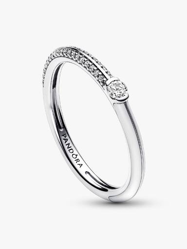 Bague Double Pavée & Blanche
