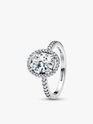 Coffret de bagues Halo ovales brillants