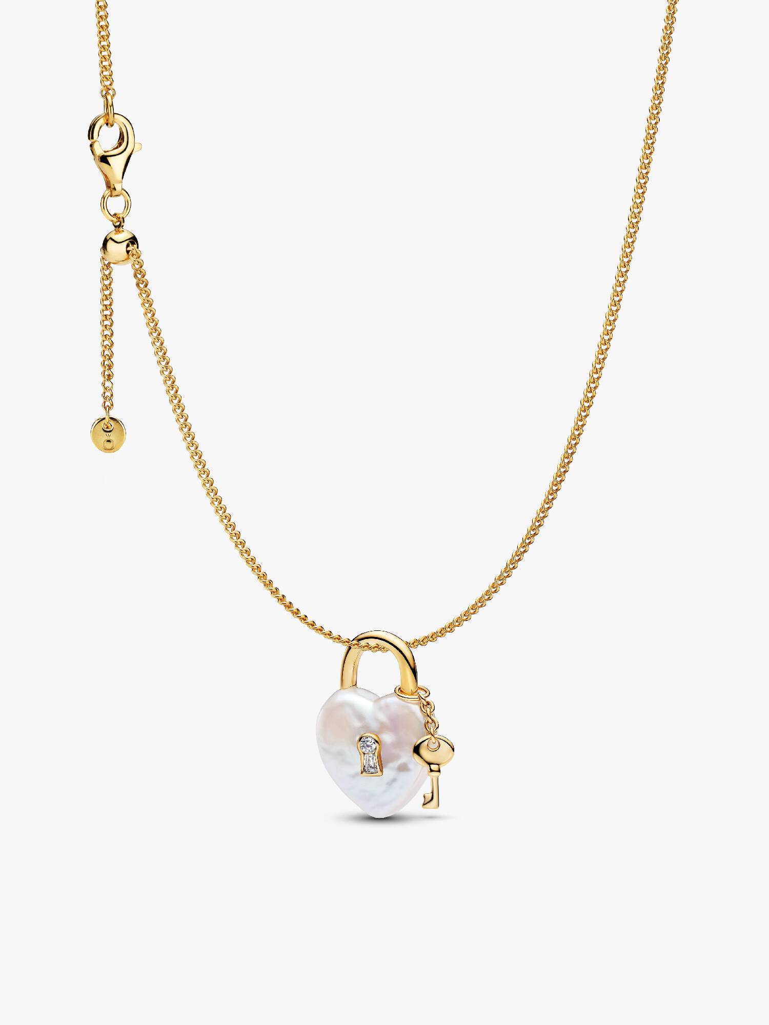 Coffret Cadeau Collier avec Pendentif Cadenas Perle Baroque