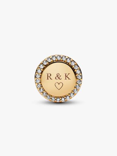 Charm Bouton Scintillant Gravable