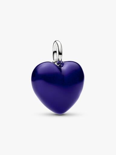 Charm Pendant Cœur Bombé Bleu