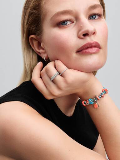 Charm Pendant Double Coquillage Couleur Corail