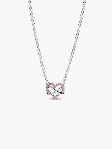 Collier Cœur de l’Infini Rose Scintillant
