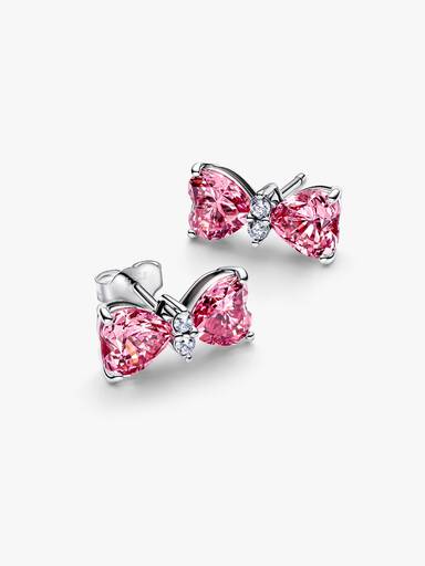 Clous d'Oreilles Nœuds Rose
