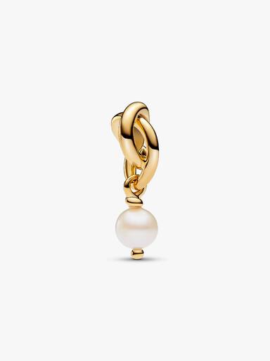 Charm Pendant Triple Cercle de l'Éternité Perle de Culture d’Eau Douce Traitée