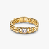 Bague Cœur Maille Cubaine Dorée Bague Cœur Maille Cubaine Dorée