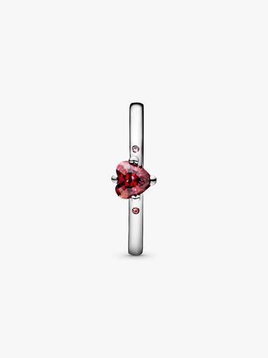 Bague Cœur Rouge Scintillant