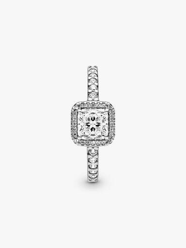Bague Halo Scintillant Carré