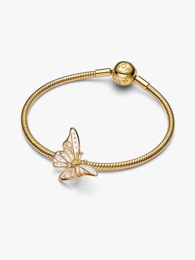 Charm Papillon XL Ajouré Doré