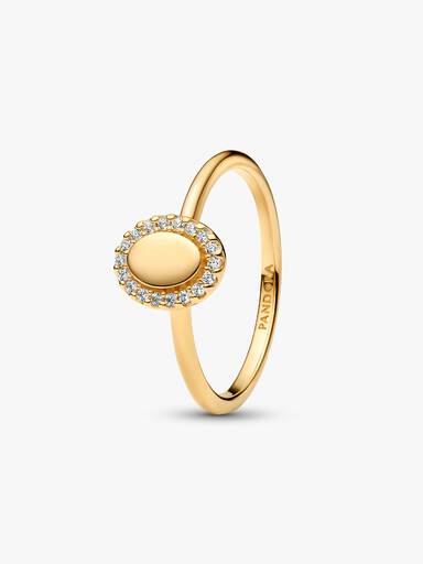 Bague Halo Ovale Gravable