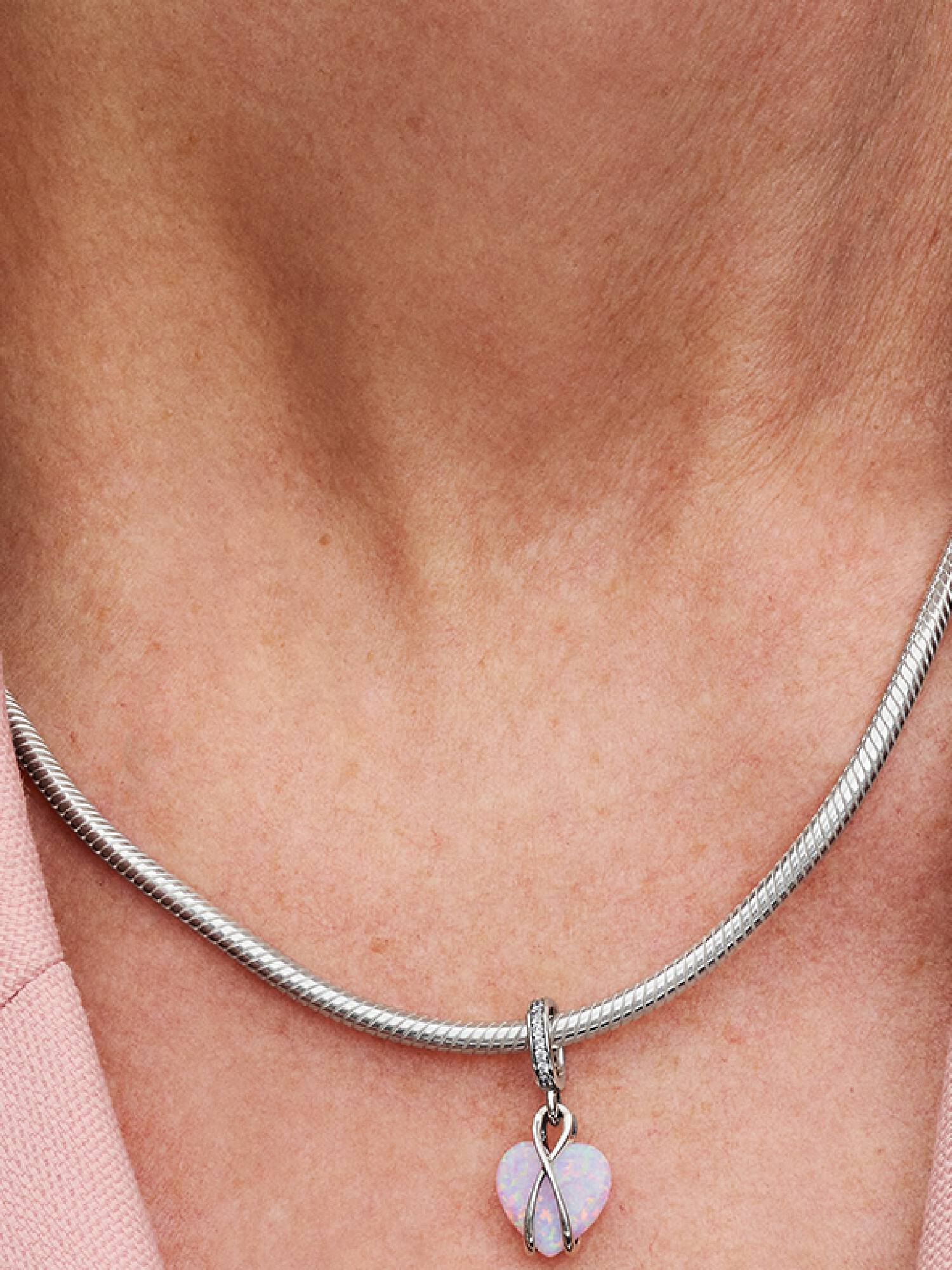 Charm Pendant Cœur Opalescent Mum (Maman)