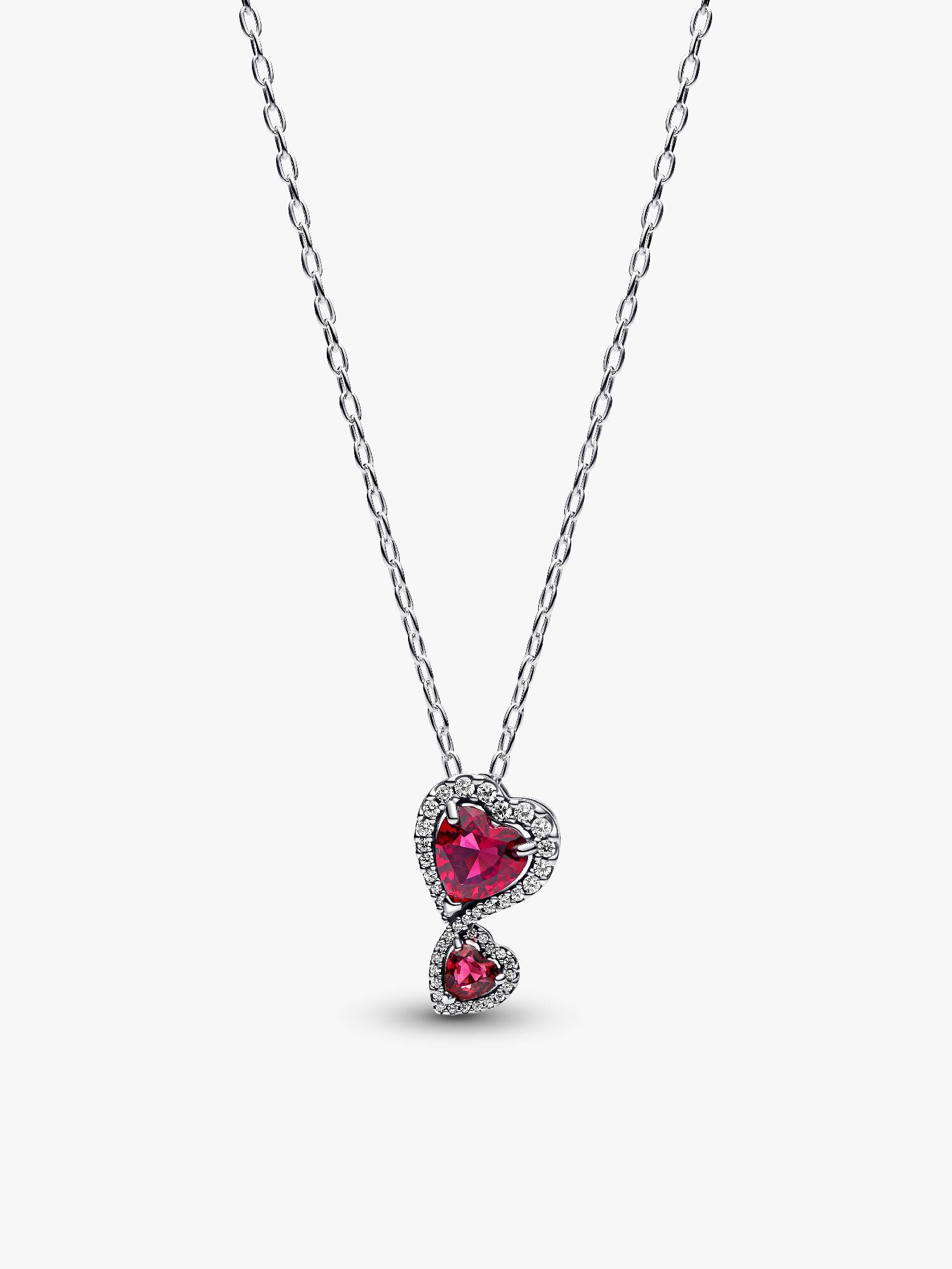 Collier à Pendentif Cœurs Halo Rouge