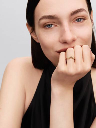 Bague Diadème Étoilé Dorée