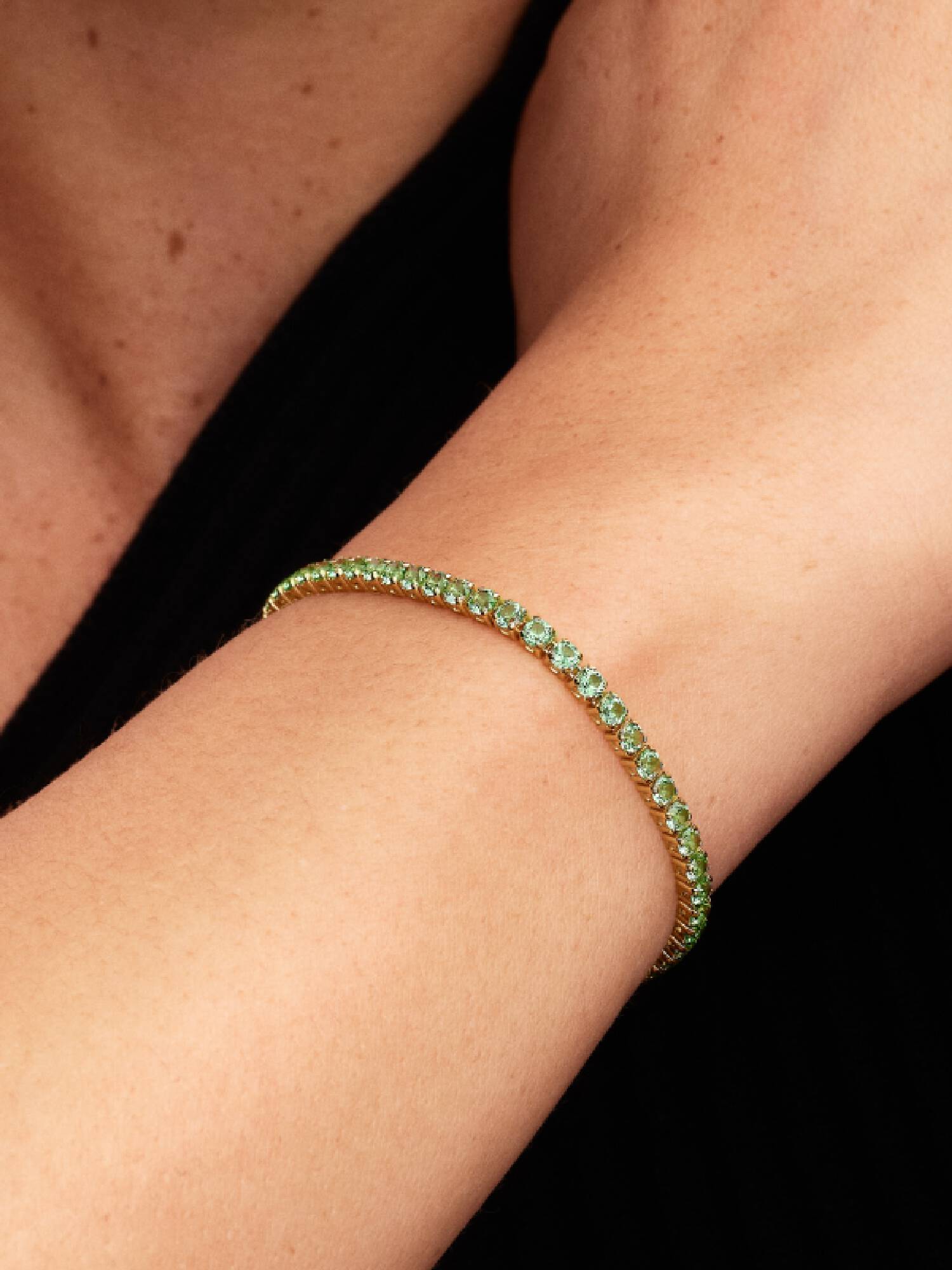 Bracelet Rivière Vert Scintillant