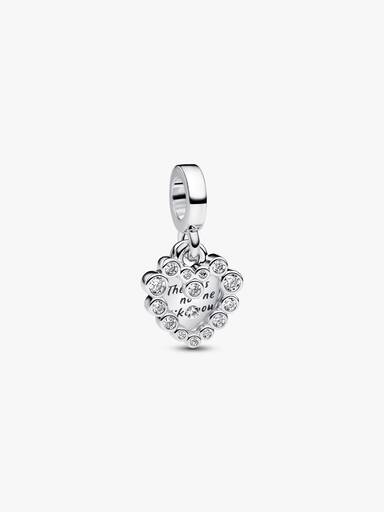 Charm Pendant Double Cœur Scintillant