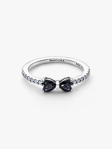 Bague Nœud Noir Scintillant