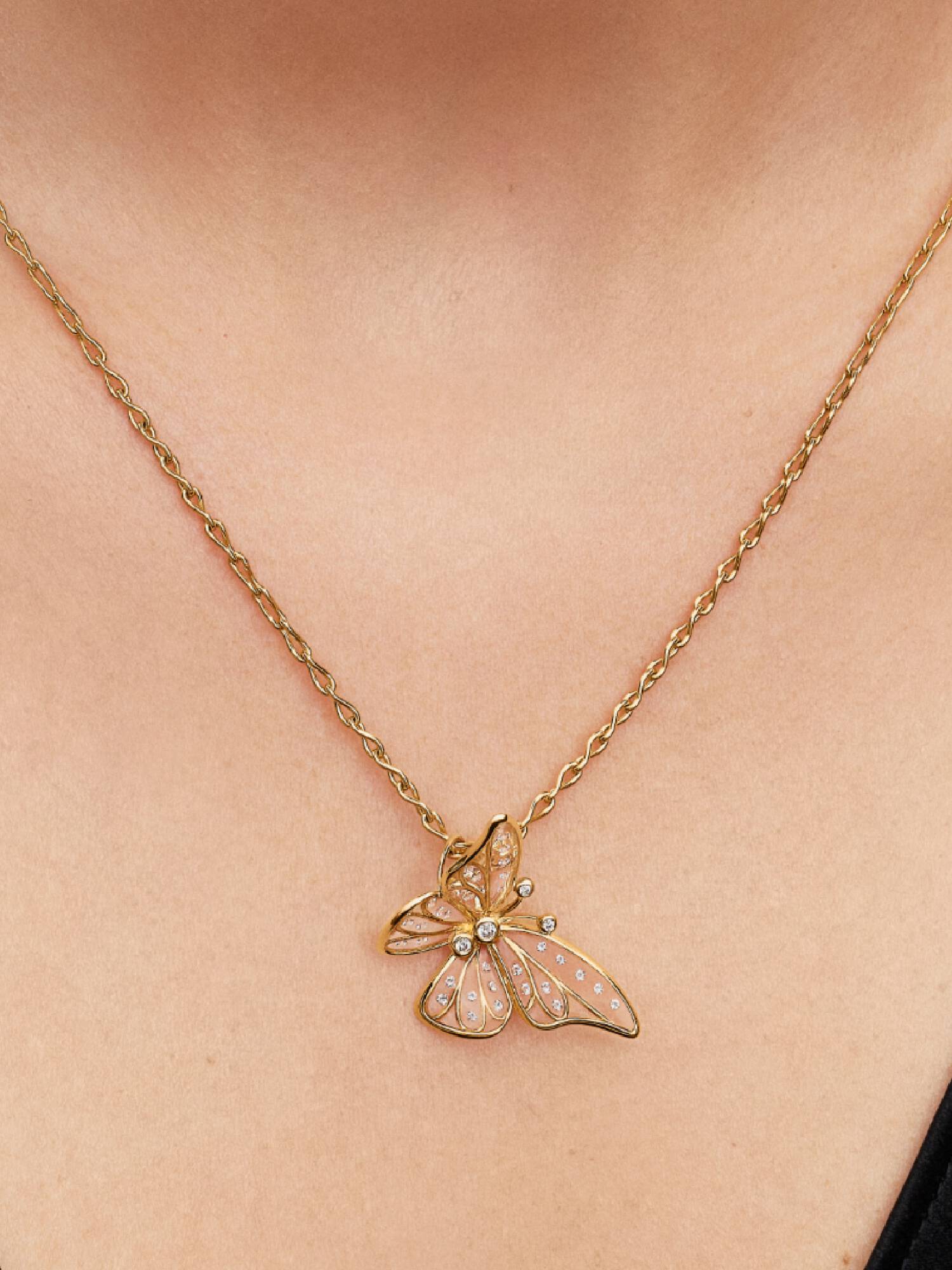 Charm Papillon XL Ajouré Doré